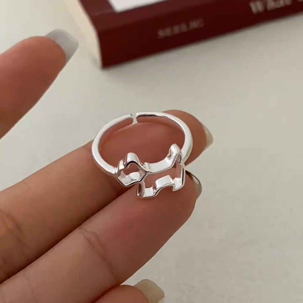 S925 Sterling Silber Damenring, schlichtes, einzigartiges Design, anlaufgeschützter Schmuck