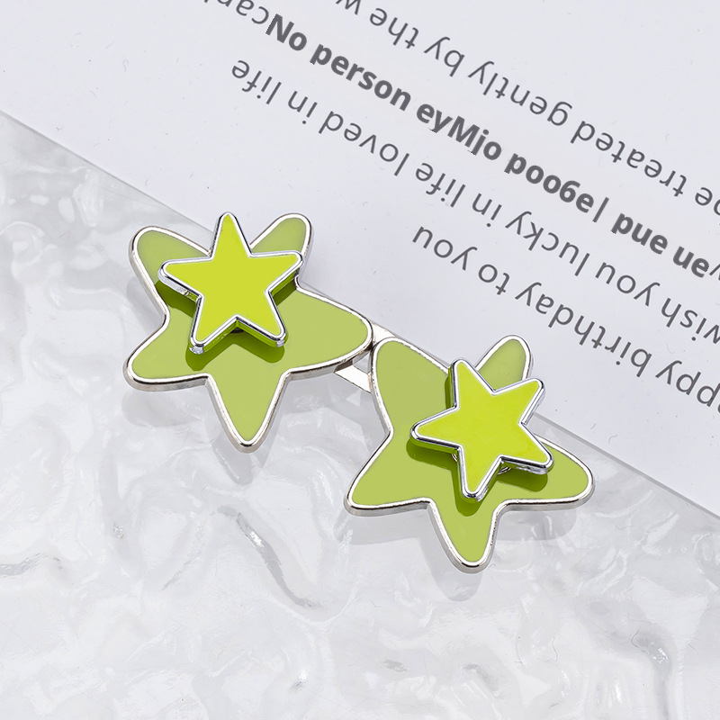 Double-layer star waist buckle-pink-alloy-1 pair