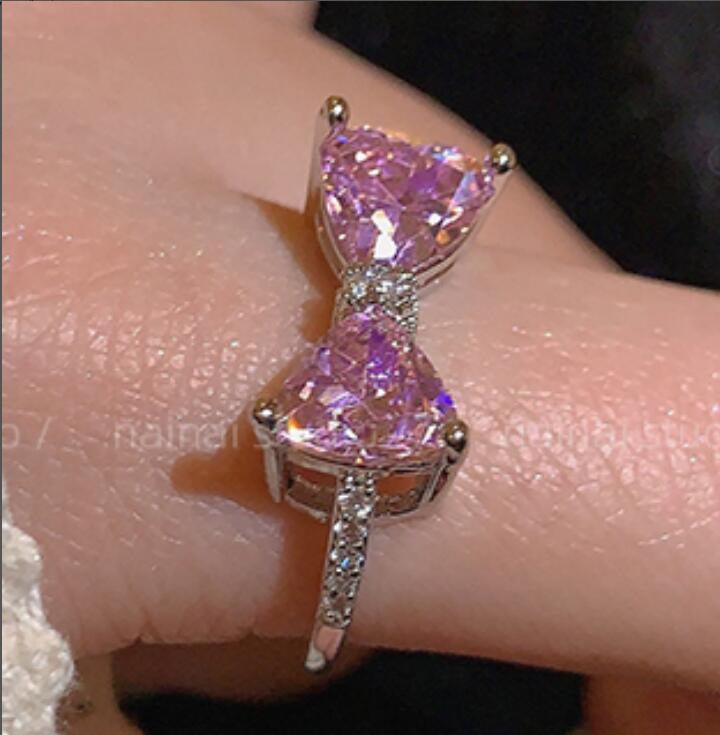 Einzigartiger Herz Dorn Katzenaugen Zirkon Ring für Damen, Süßer Kühler Fashion Vielseitiger Band