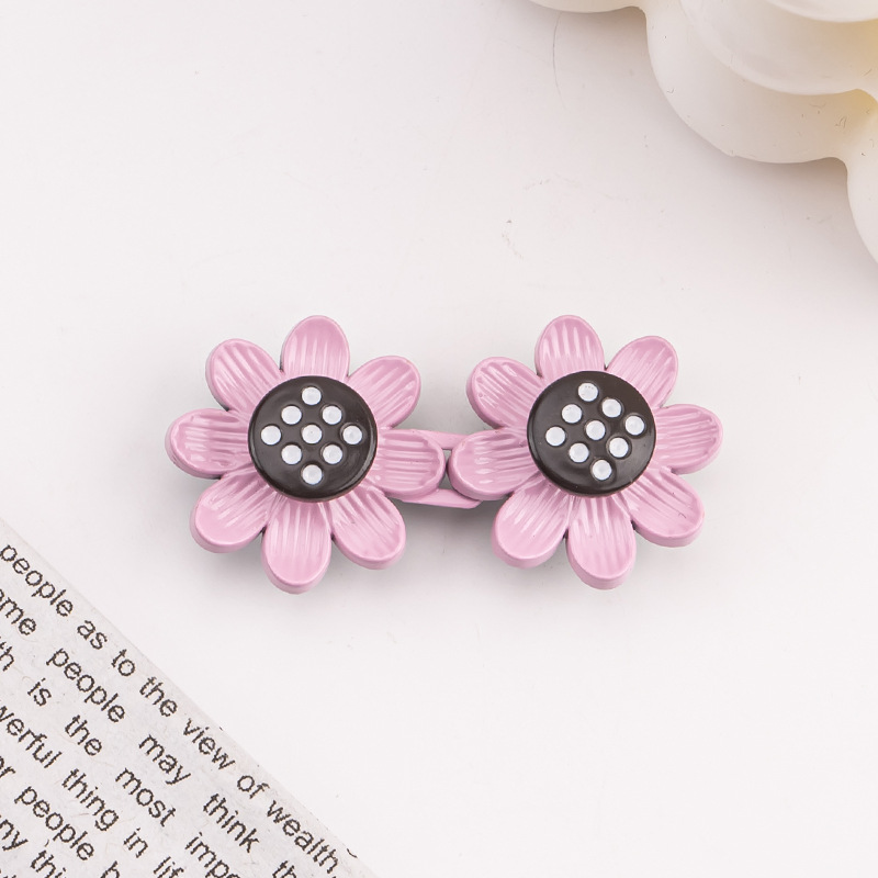 Sunflower waist buckle-purple-alloy-1 pair