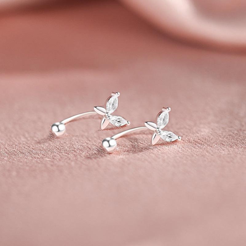 Ohrstecker S999 Sterling-Silber Schmetterling für Damen, minimalistisches Design, Tragus-Piercing mit Schraubverschluss, zierlicher und eleganter Schraubverschluss