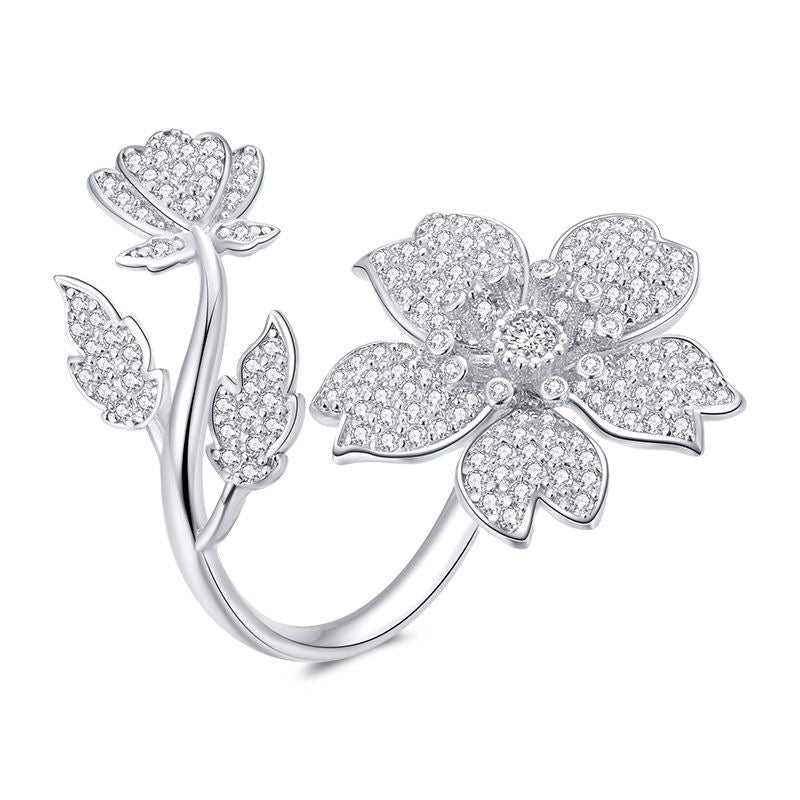 S925 Sterling-Silber verstellbarer offener Ring