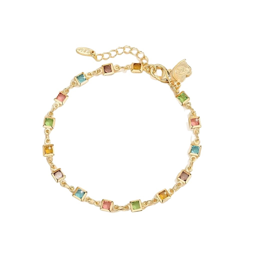 Mehrfarbiges Micro-Set Regenbogen-Zirkonarmband