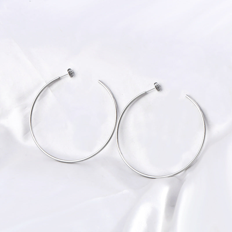Französische kreisförmige minimalistische elegante Ohrringe aus Titanstahl