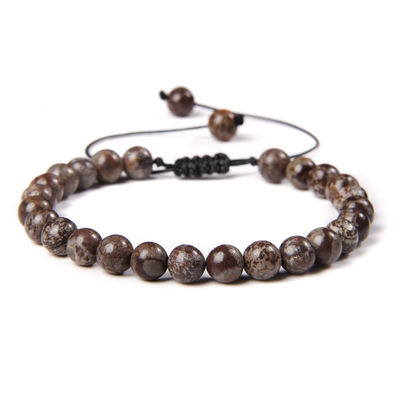 6mm Natursteinperlen Damenarmband Yoga Energie Sport
