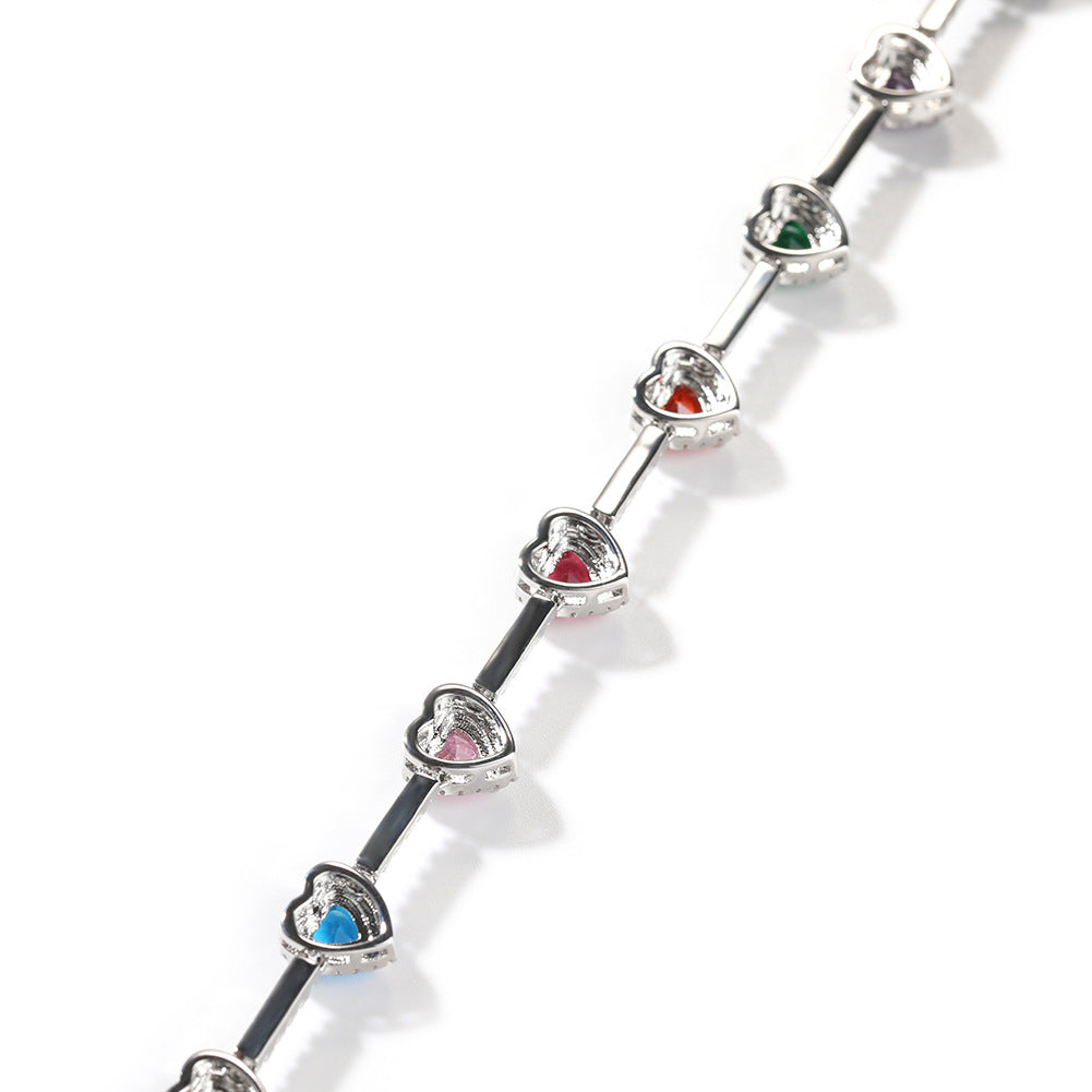 Colorful Heart Adjustable Bracelet Necklace