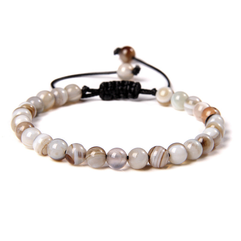 6mm Natursteinperlen Damenarmband Yoga Energie Sport