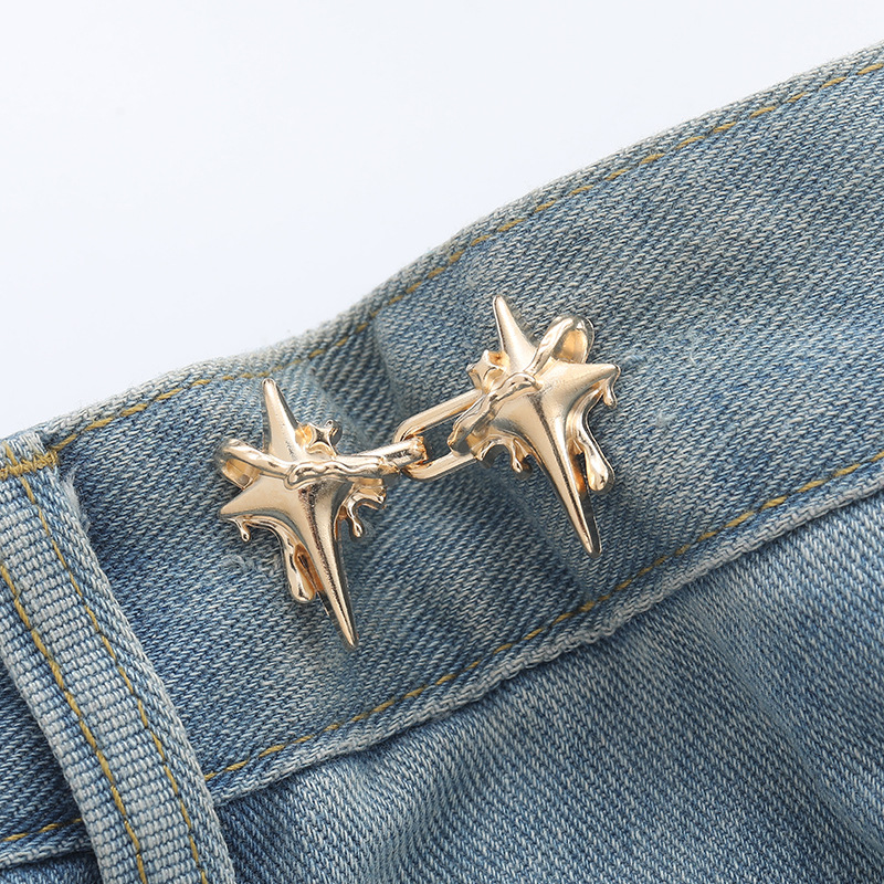 Chain Four-pointed Star Waist Buckle-Copper-Alloy-1 pair