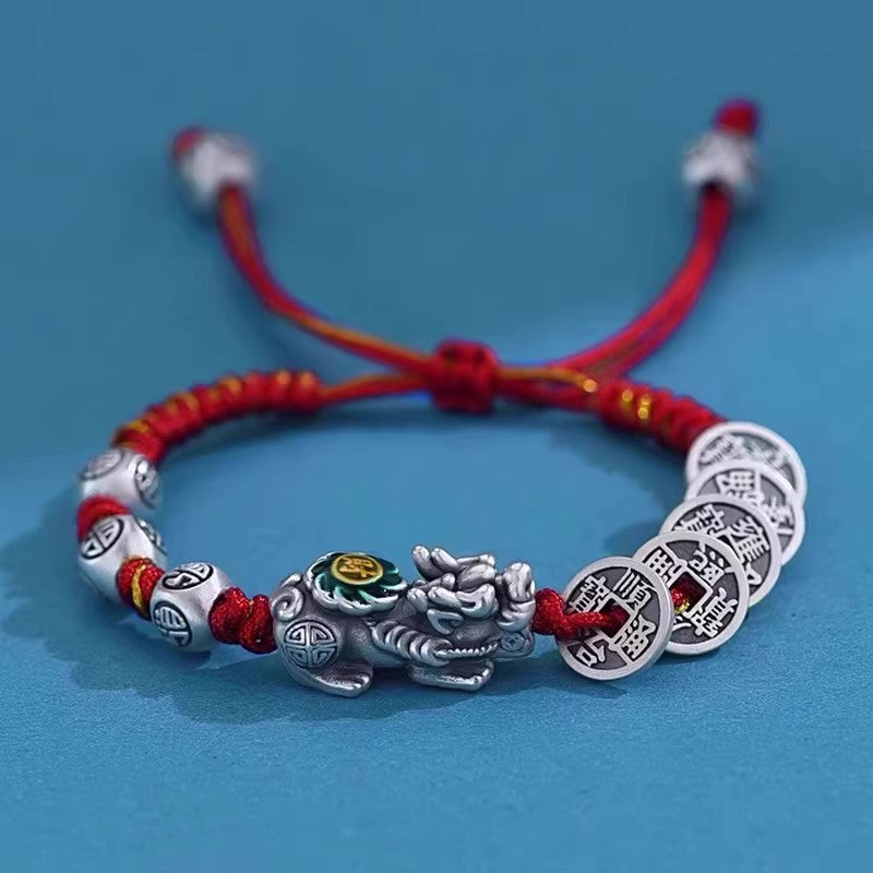 Mens And Womens Copper Coin Pixiu Bracelet
