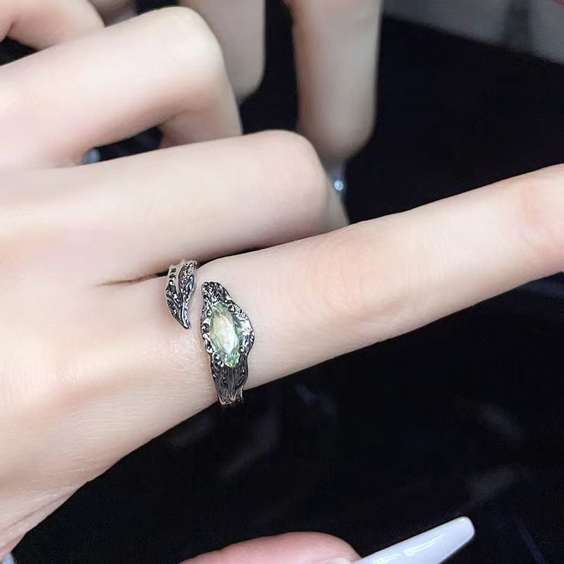 Neuer unregelmäßiger Zirkonring für Damen, INS-Trend, schlichter und vielseitiger verstellbarer Zeigefingerring