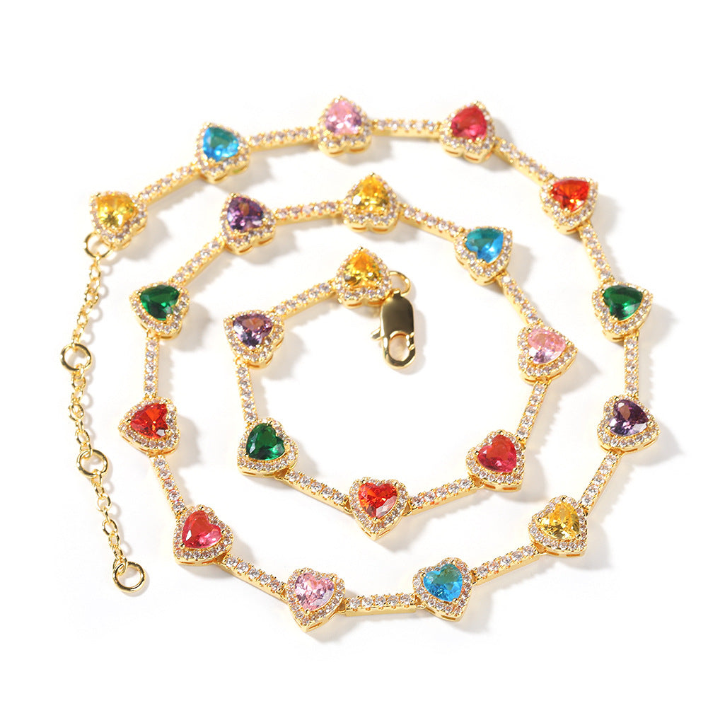 Colorful Heart Adjustable Bracelet Necklace