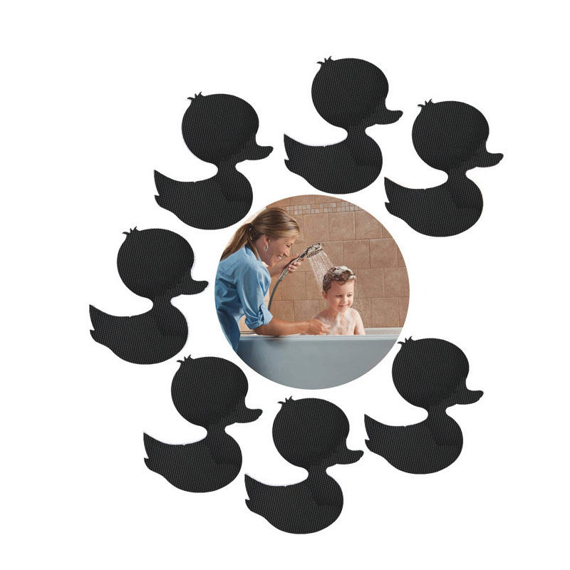 Duckling Anti-slip Sticker-White-10.5cm-with black scraper-PEVA-12 pieces