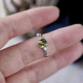 Peridot Retro  Style Gorgeous Heavy Craft Light Luxury Zircon Full Diamond Ring, Stackable New Style, Shiny Marquise & Round Cut