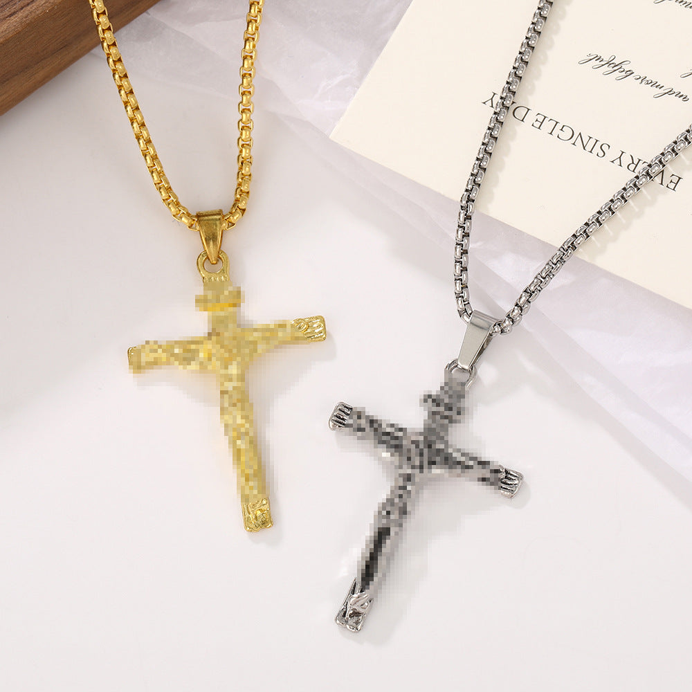 Unisex Cross Necklace Made Of Zinc Alloy