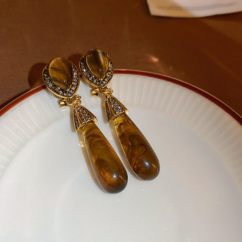 Handgefertigte Maillard-Ästhetik Ohrringe, Unregelmäßige Silberfarbene Braune Harz Kreis Ohrstecker, Retro Minimalistischer Geometrischer Ohrschmuck, Einzigartiges Geschenk für Frauen