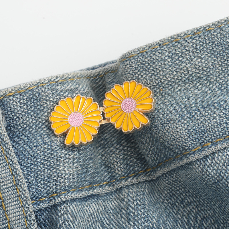 Notch Daisies waist buckle-purple-alloy-1 pair