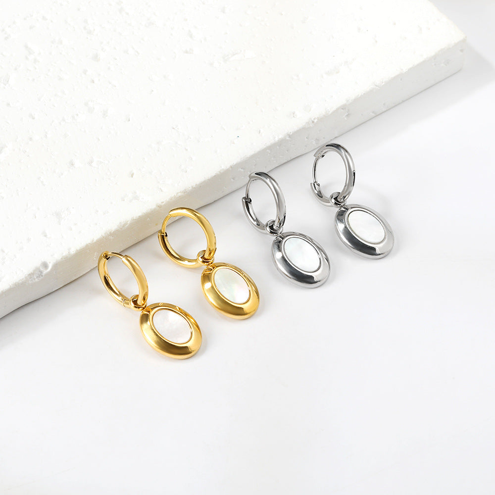 Gold-plated Stainless Steel White Shell Jewelry