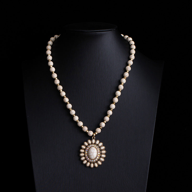 Fashionable Retro Ethnic Style Turquoise Necklace