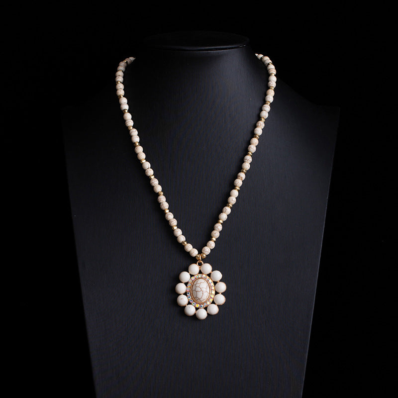 Fashionable Retro Ethnic Style Turquoise Necklace