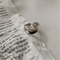 Japanese Light Luxury INS Niche Design Ring, Fashionable Retro Minimalist Open Ring For Women