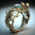 Retro Forest-Style Vine Emerald Ring