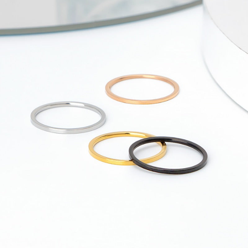 1mm schlichter ultra-dünner Paarring