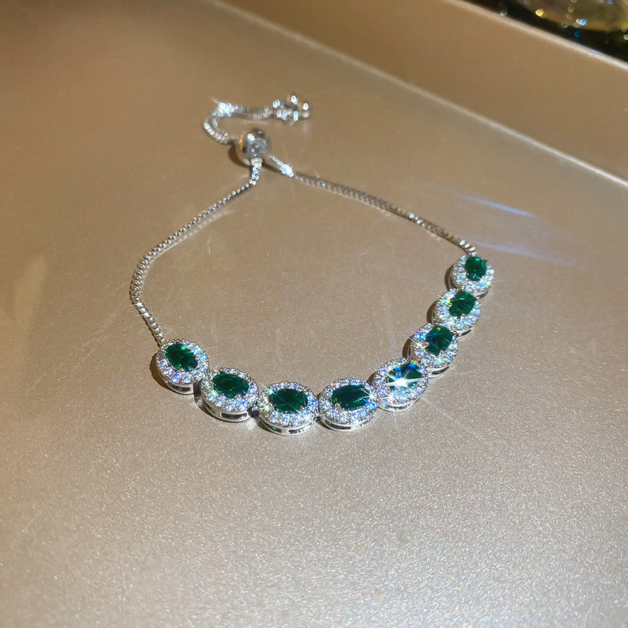 18k vergoldetes Zirkon-Kleeblatt-Blumen-Armband zum Anklipsen
