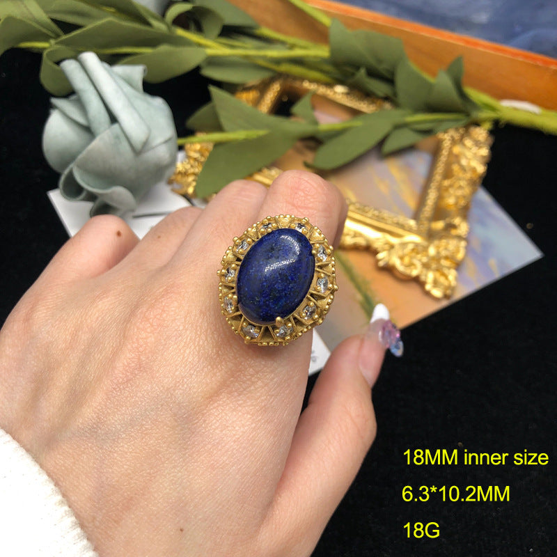 Retro Luxe Lapislazuli-Türkisring