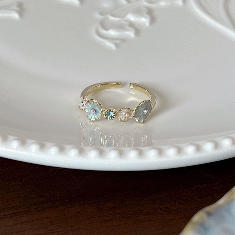 Süßer 3D-Schmetterlingsring für Damen, zarte Emaille-Farbe, niedlicher verstellbarer Ring, INS-Stil Nischen-Zeigefingerring