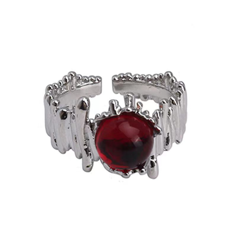 Neuer unregelmäßiger Zirkonring für Damen, INS-Trend, schlichter und vielseitiger verstellbarer Zeigefingerring