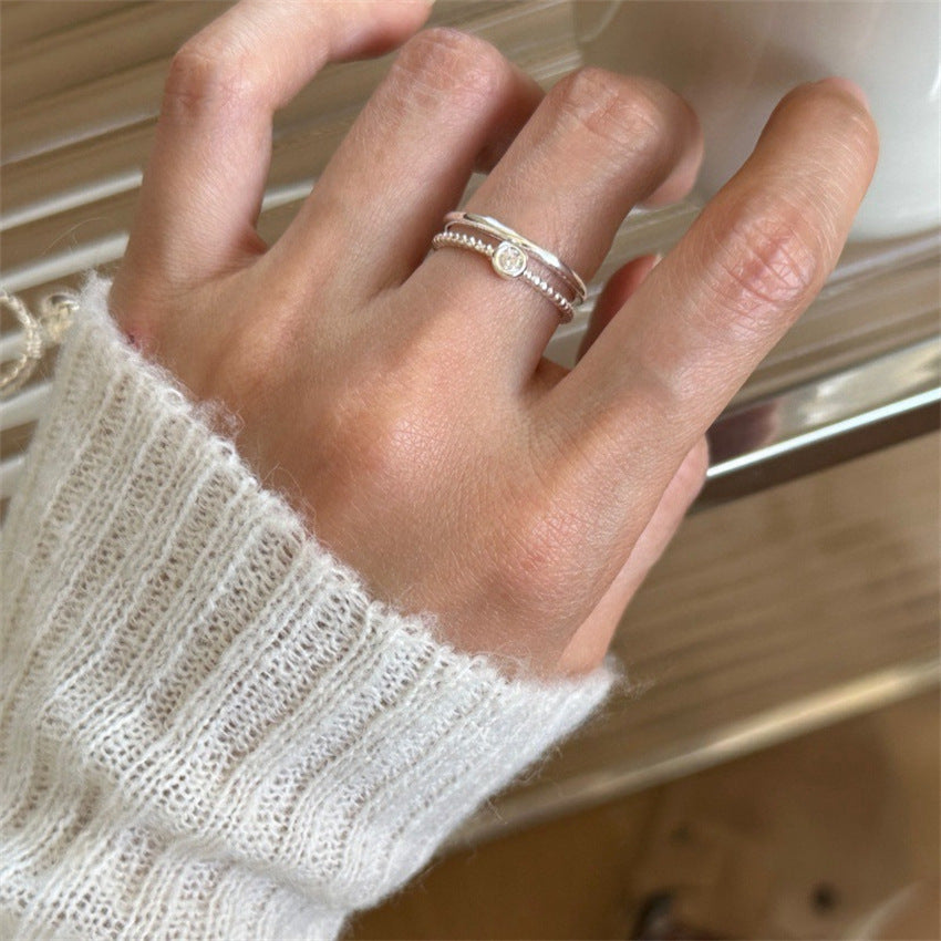 Vintage S925 Silberringe Damen, minimalistische luxuriöse stilvolle Fingerringe