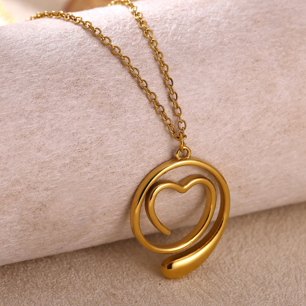 Geometric Heart-Shaped Droplet Minimalist Necklace For Women