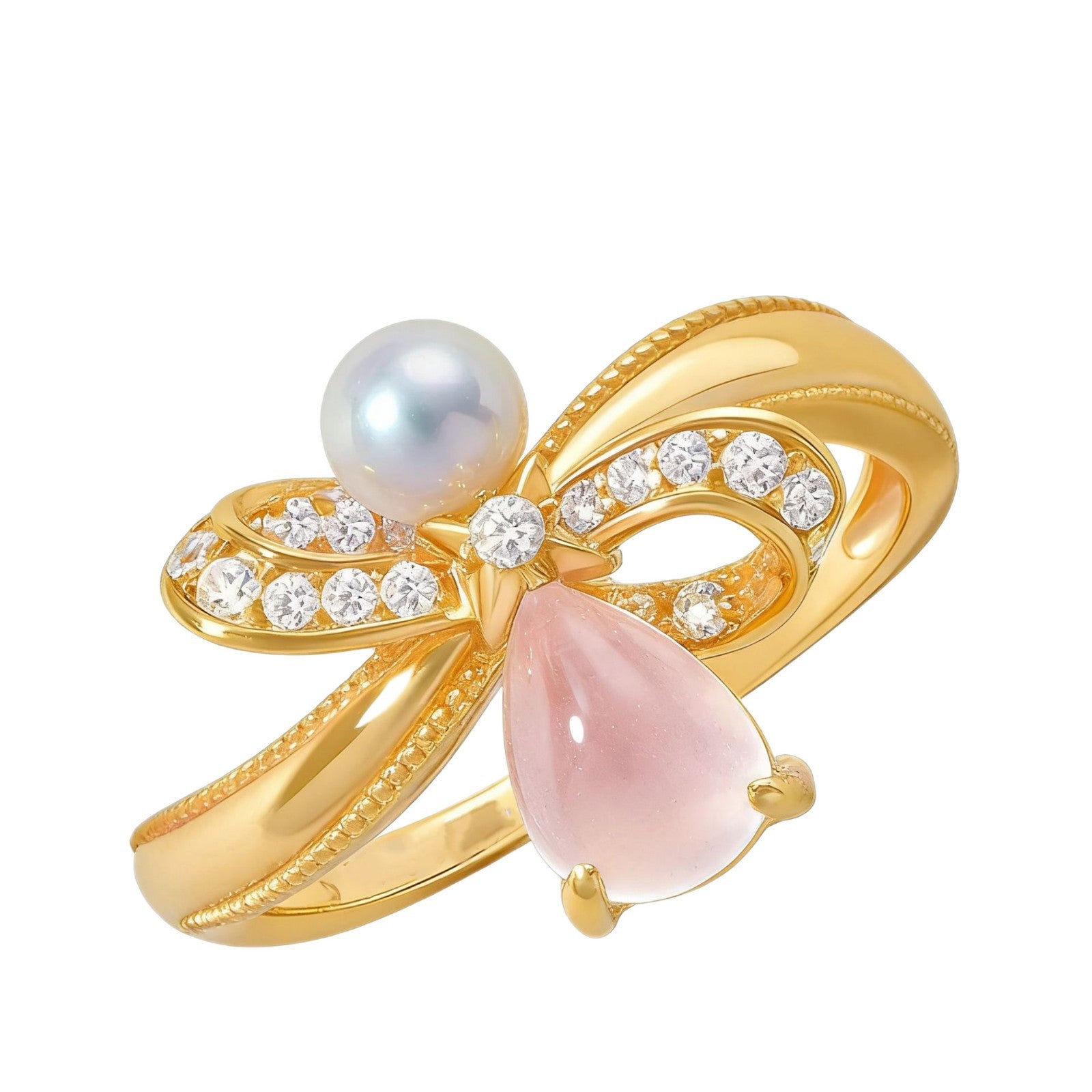 Cat's Eye Stone Bow Ring For Women