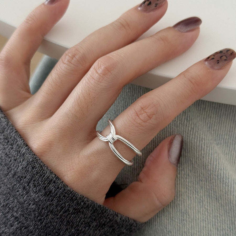 S925 Sterling Silber Damenringe, minimalistischer, anlaufgeschützter Vintage-Schmuck