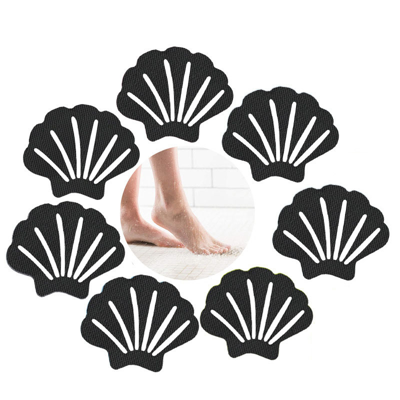 Shell anti-slip sticker-white-9.3 * 7.6cm-with black scraper-PEVA-12 pieces