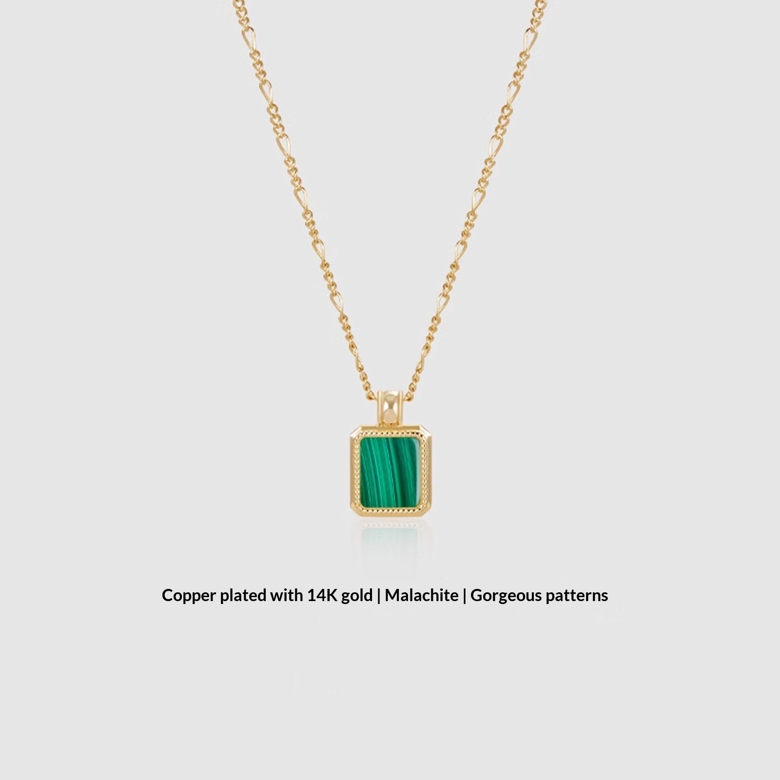 French-style Vintage Agate And Malachite Necklace For Women Lightweight