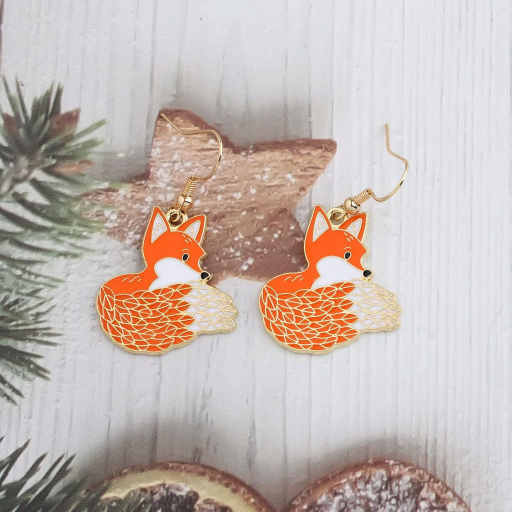 Fashionable  Personalized Forest-Style Cartoon Fox Earrings