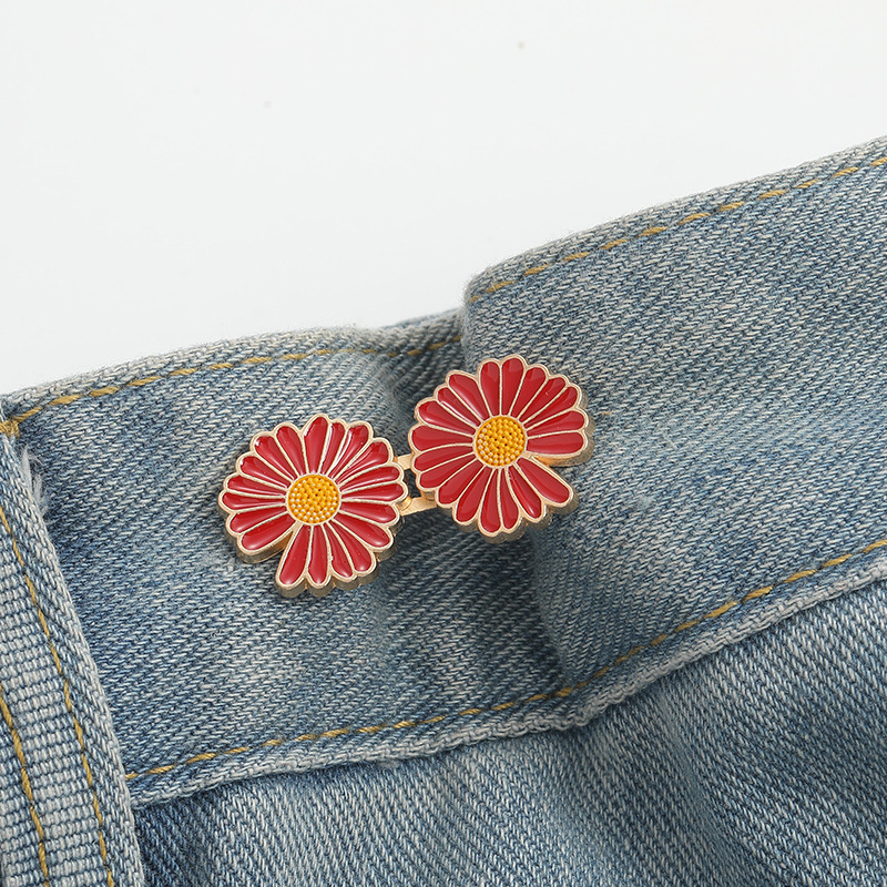 Notch Daisies waist buckle-purple-alloy-1 pair