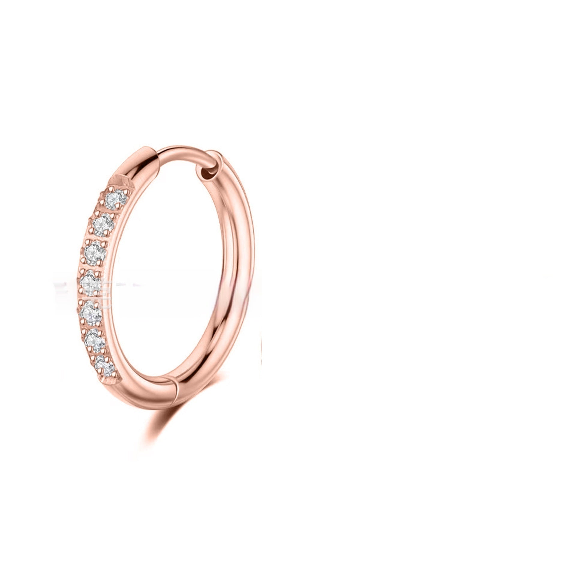 Ohrringe aus Edelstahl mit Diamant-Zirkonia und schlichten Ringen