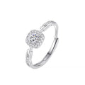 S999 Feinsilber Zirkon-Würfelring für Damen, Nische INS Stil, Leichter Luxus Premium Würfel Zirkonketten-Zeigefingerring