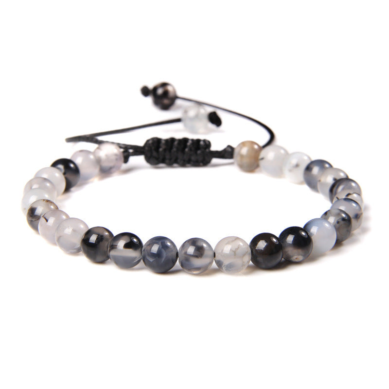 6mm Natursteinperlen Damenarmband Yoga Energie Sport
