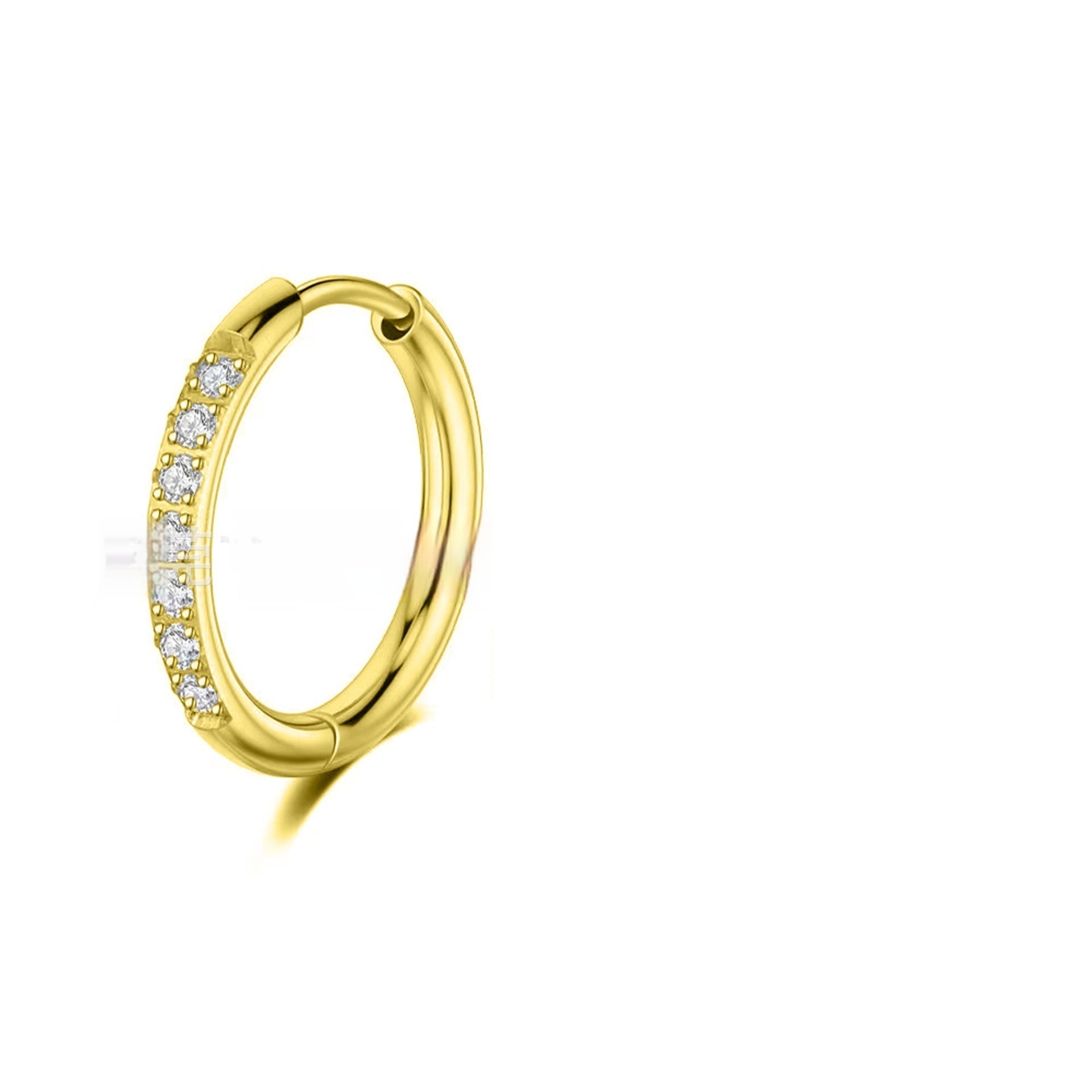 Ohrringe aus Edelstahl mit Diamant-Zirkonia und schlichten Ringen
