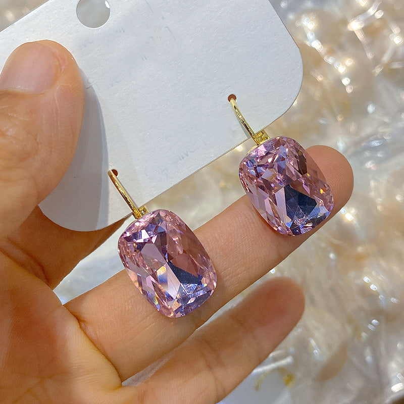 Crystal Square Ear Clips For Women