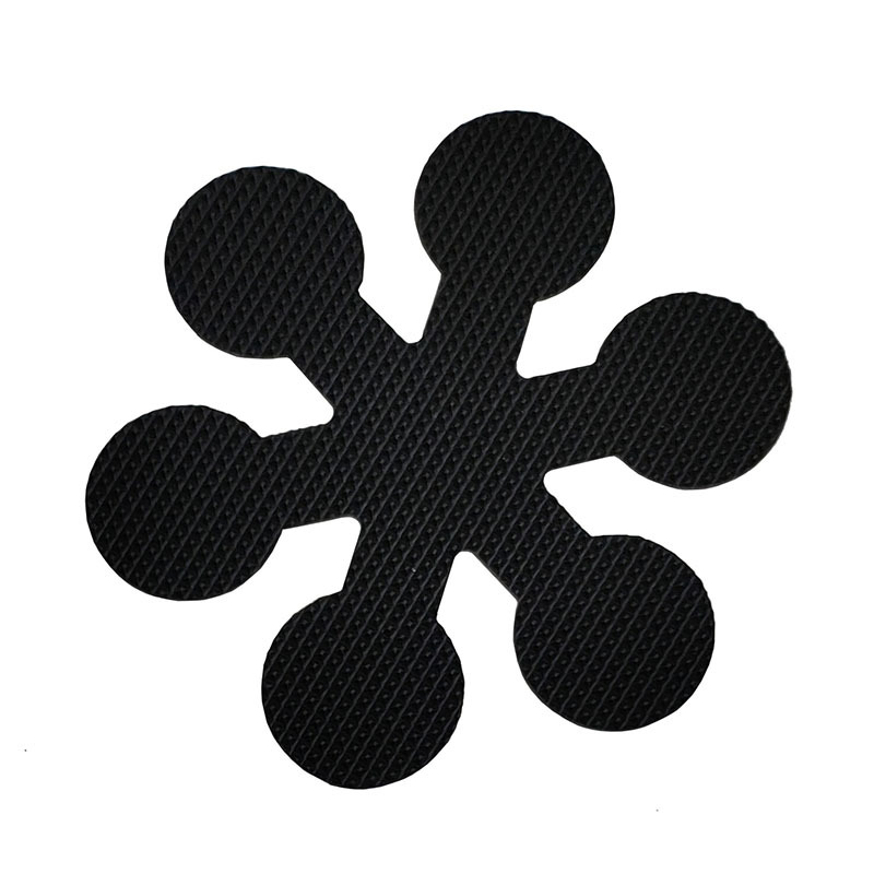 Antirutsch-Aufkleber-Schneeflocke-Schwarz-8 * 8cm-mit schwarzem Schaber-PEVA-12 Stück