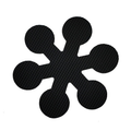 Antirutsch-Aufkleber-Schneeflocke-Schwarz-8 * 8cm-mit schwarzem Schaber-PEVA-12 Stück