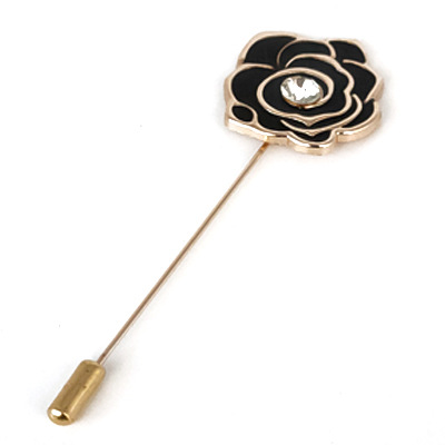 Rose brooch-maroon-zinc alloy-1 piece