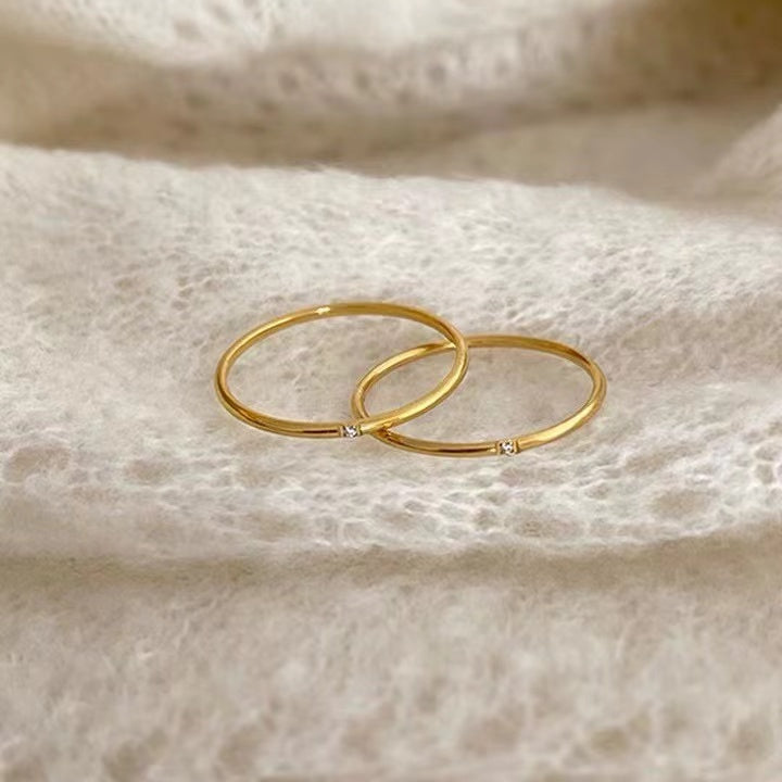 Japanese-style Ultra-fine Non-fading Zircon Ring For Women