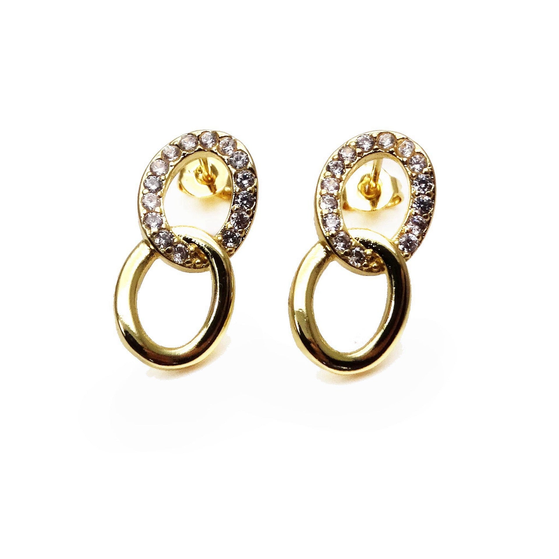 Copper Micro-inlaid Zircon Earrings
