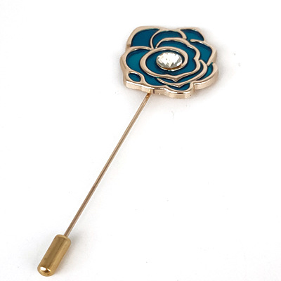 Rose brooch-maroon-zinc alloy-1 piece