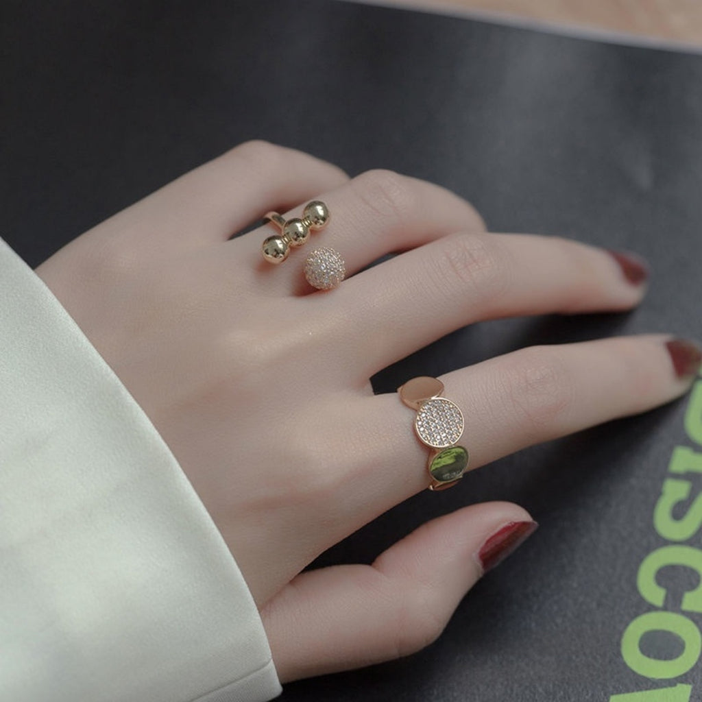 Open Ring With Micro-set Details Elegant And Stylish For Women